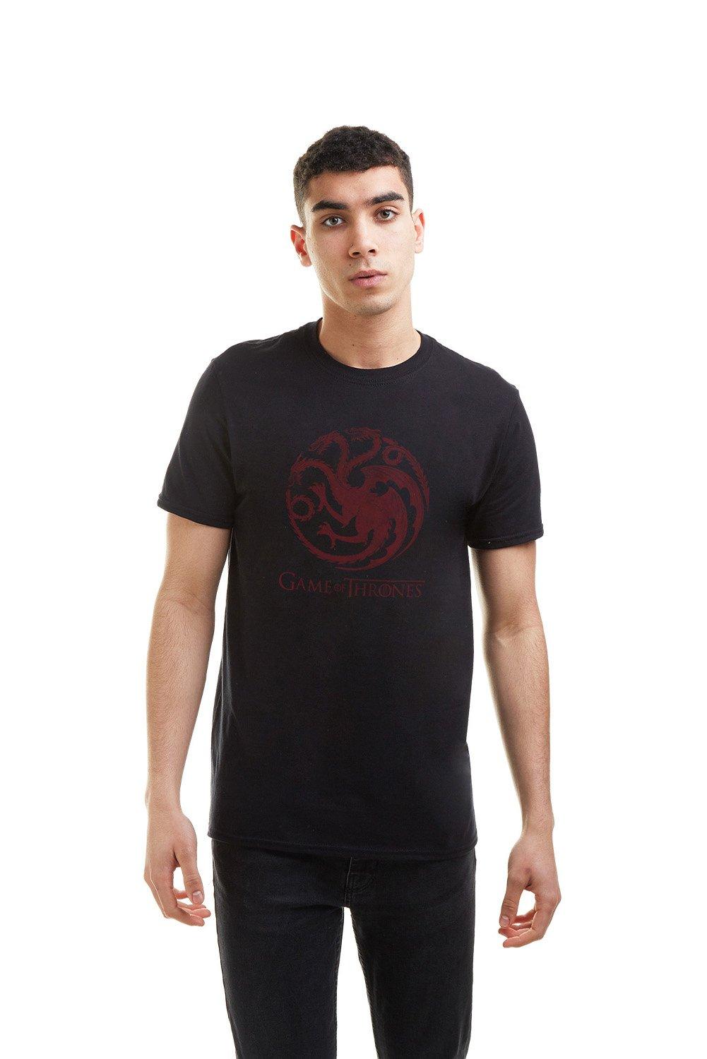 Мужская футболка Dragon Crest Game Of Thrones, черный игра престолов