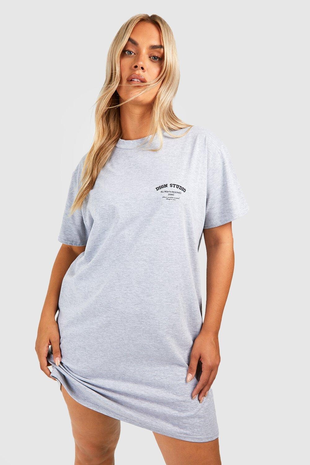 

Платье-футболка plus dsgn studio Boohoo, серый