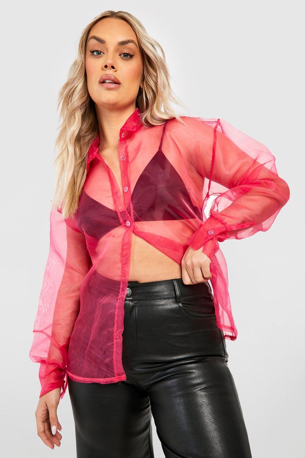 

рубашка из органзы Boohoo, розовый