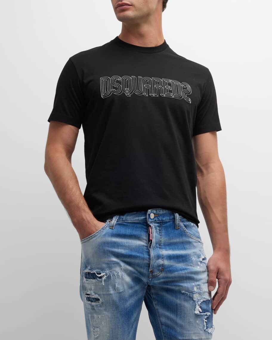 

Мужская футболка Cool-Fit с объемным логотипом Dsquared2, Черный
