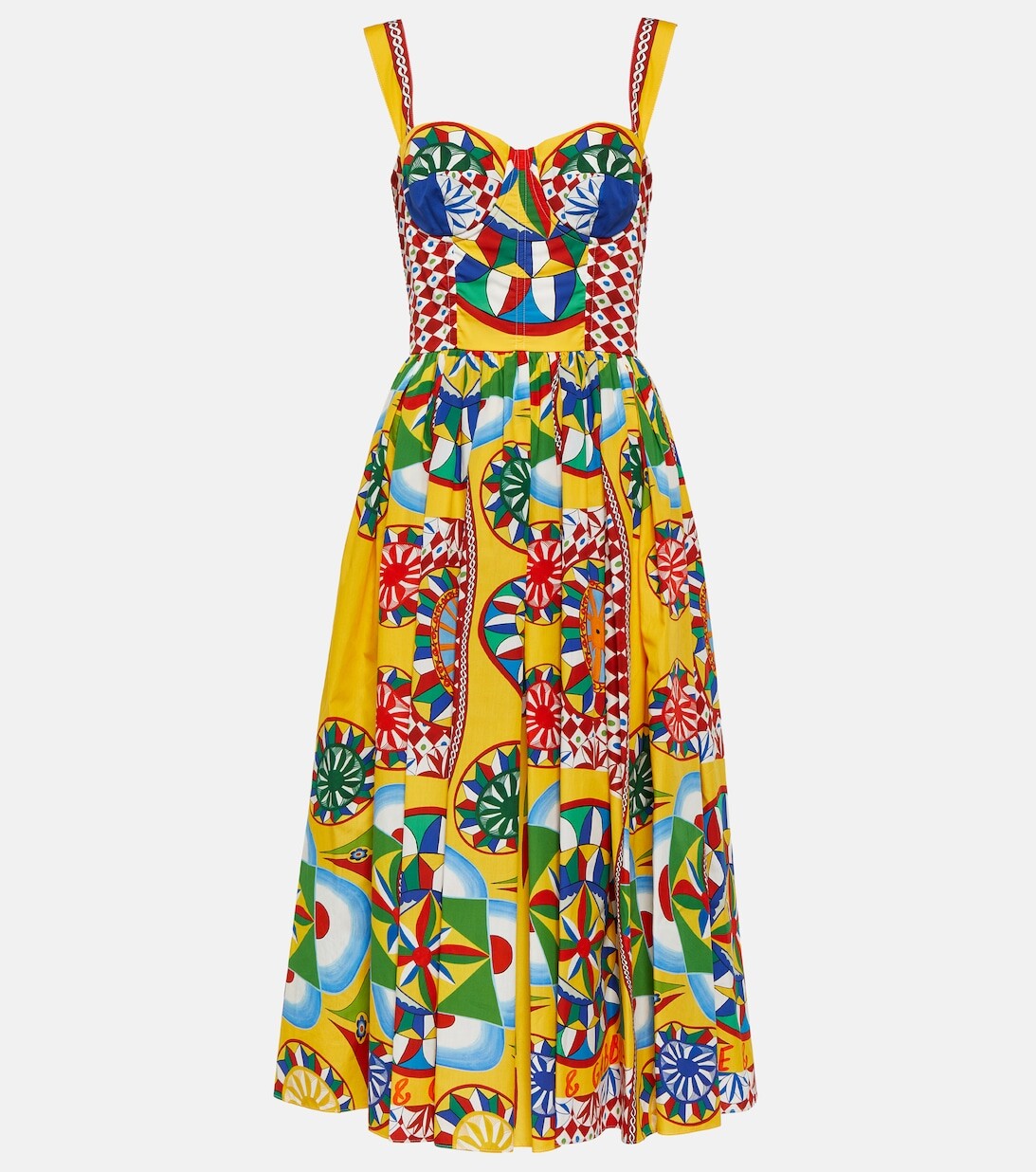 

Поплиновое платье миди Carretto-бюстье DOLCE&GABBANA, разноцветный