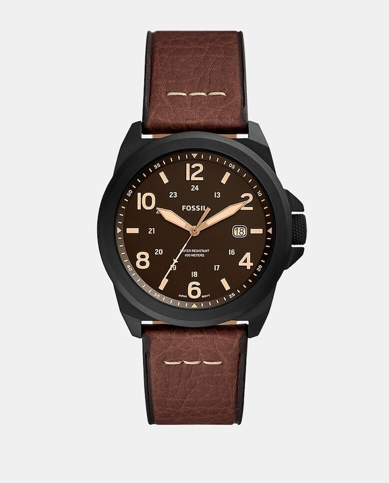 

Bronson FS5938 Коричневые мужские часы из экокожи Fossil, темно коричневый