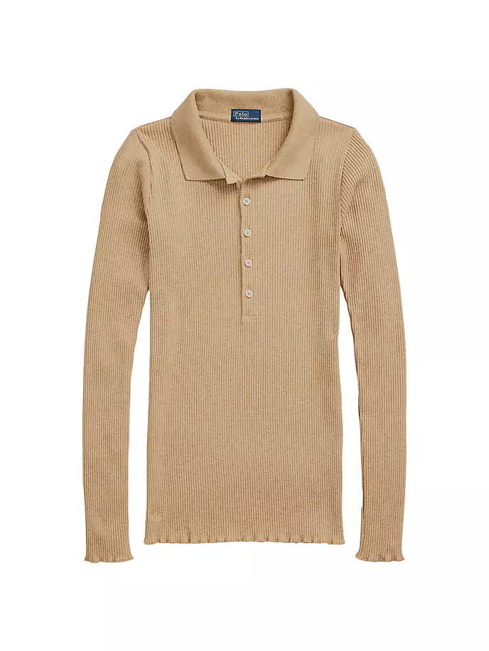 

Рубашка поло рельефной вязки Polo Ralph Lauren, цвет warm brown heather