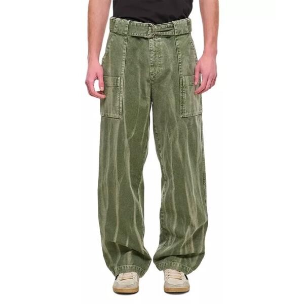 

Брюки wide leg cargo trousers J.W. Anderson, зеленый