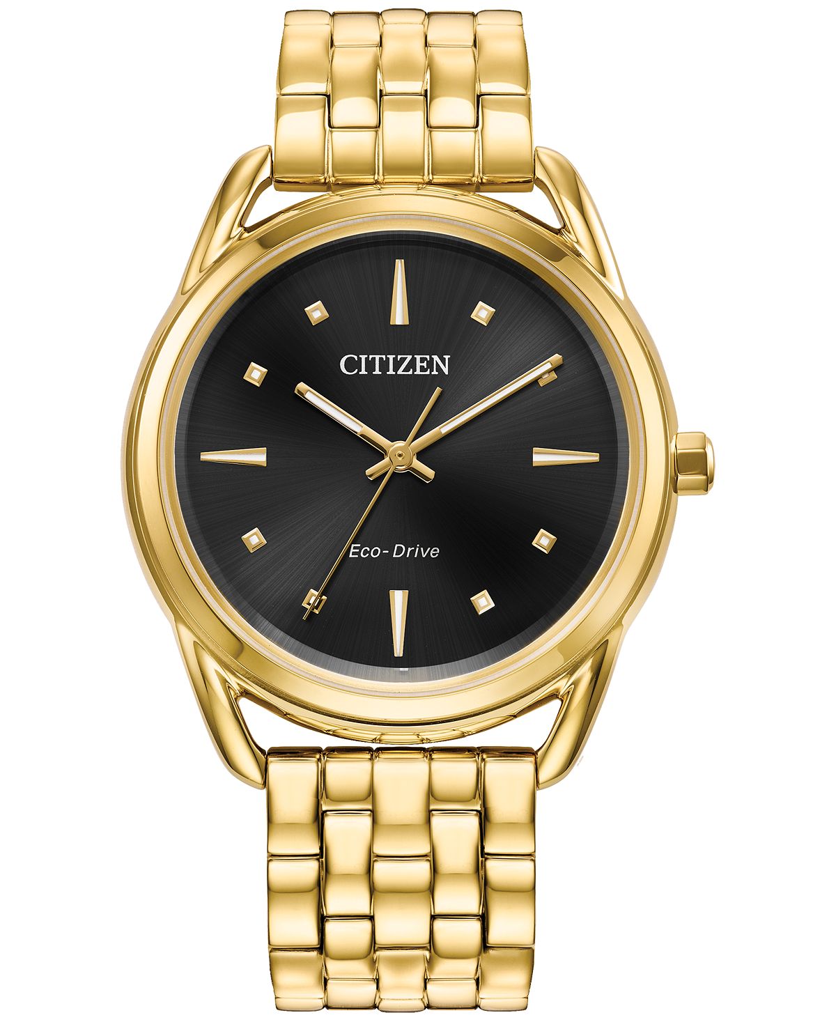 цена Eco-Drive Женские классические золотистые часы с браслетом из нержавеющей стали, 36 мм Citizen, золотой