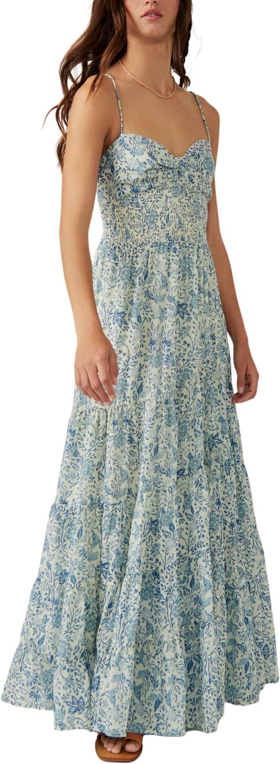 

Платье Sundrenched Printed Maxi Free People, цвет Blue Combo