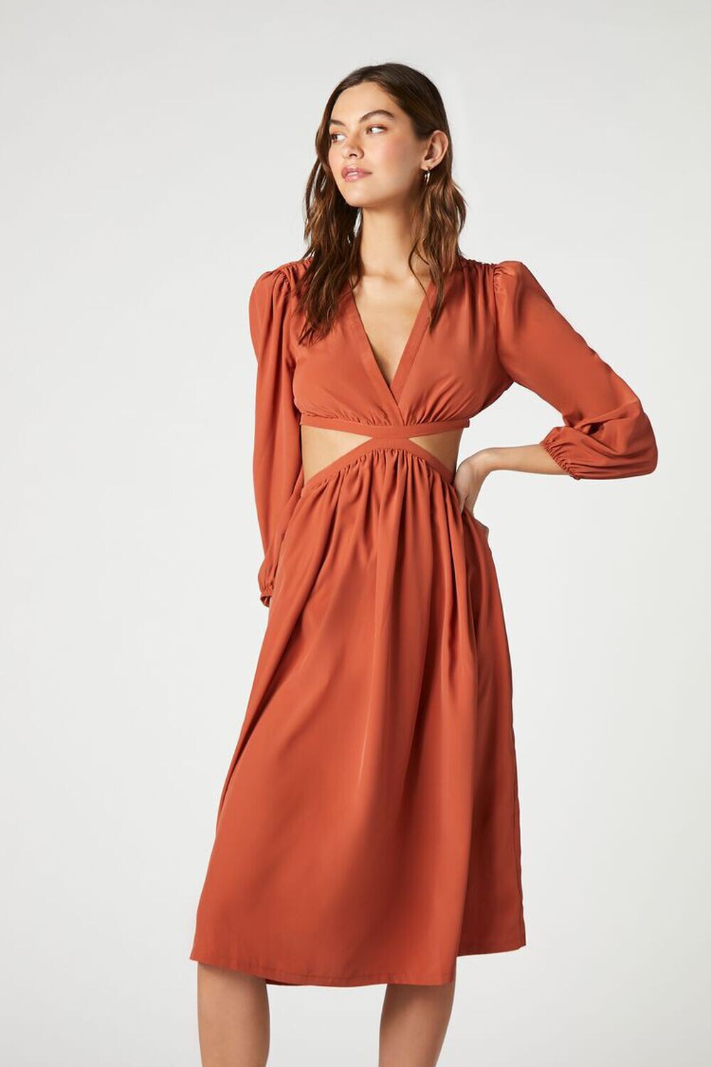 

Платье миди из поплина с вырезами Forever 21