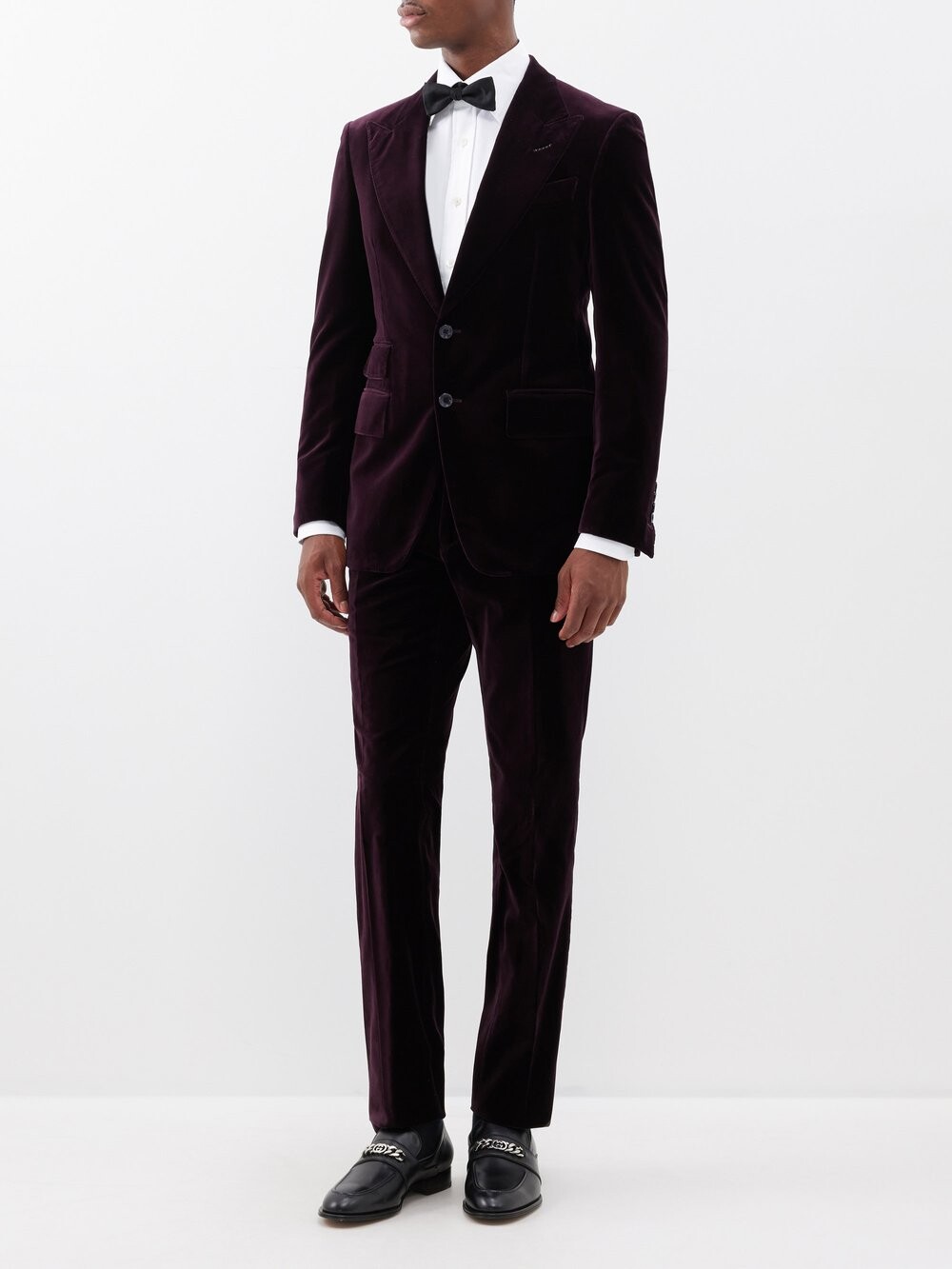 

Костюм shelton из хлопка и бархата Tom Ford, бургундия