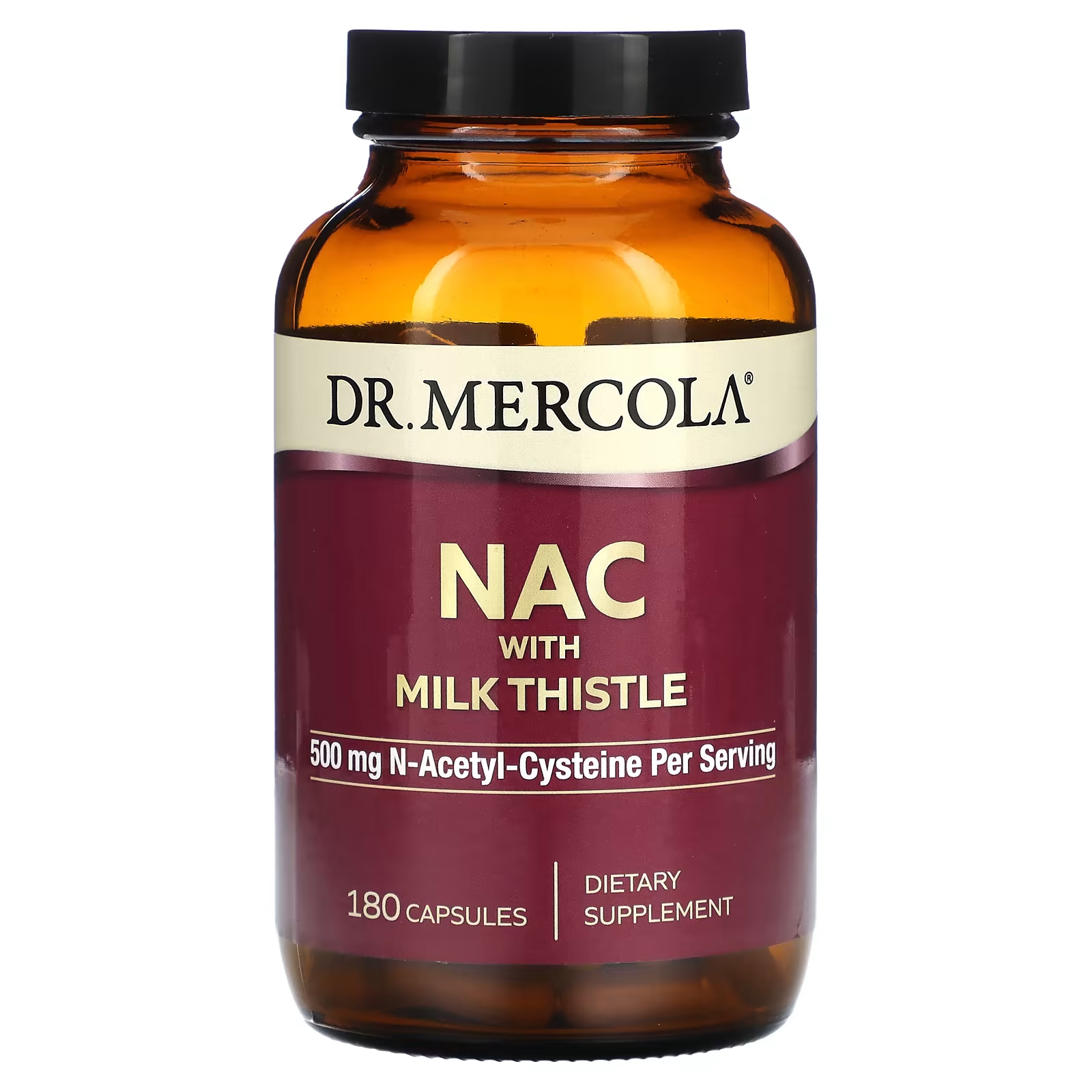 NAC с расторопшей Dr. Mercola, 250 мг, 180 капсул dr mercola nac с расторопшей 500 мг 60 капсул