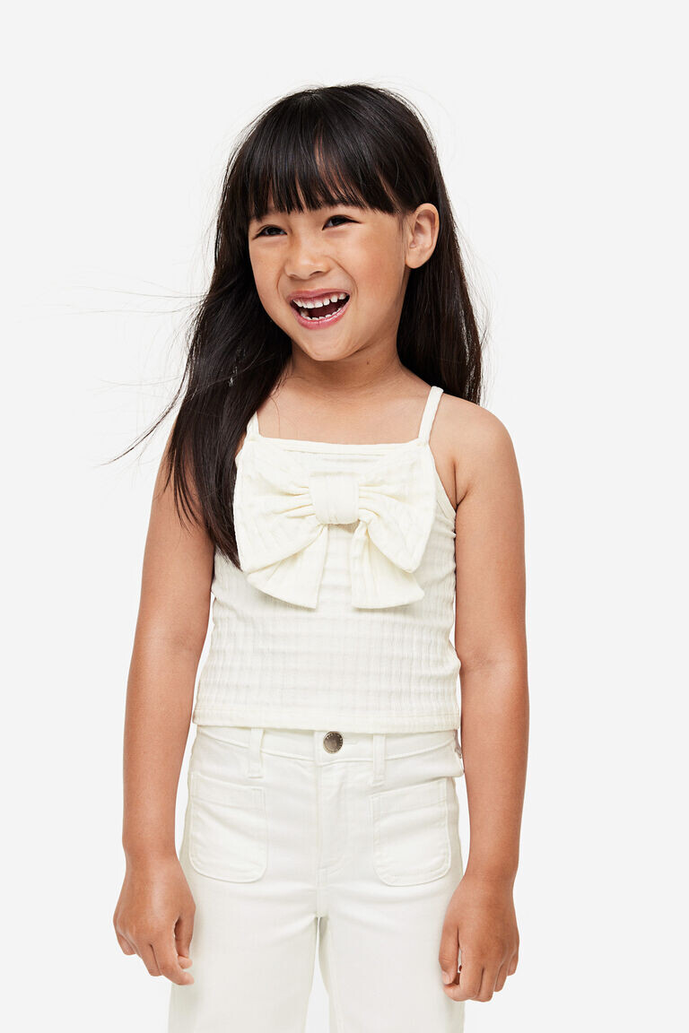 

Топ с бретелями и бантом H&M, белый