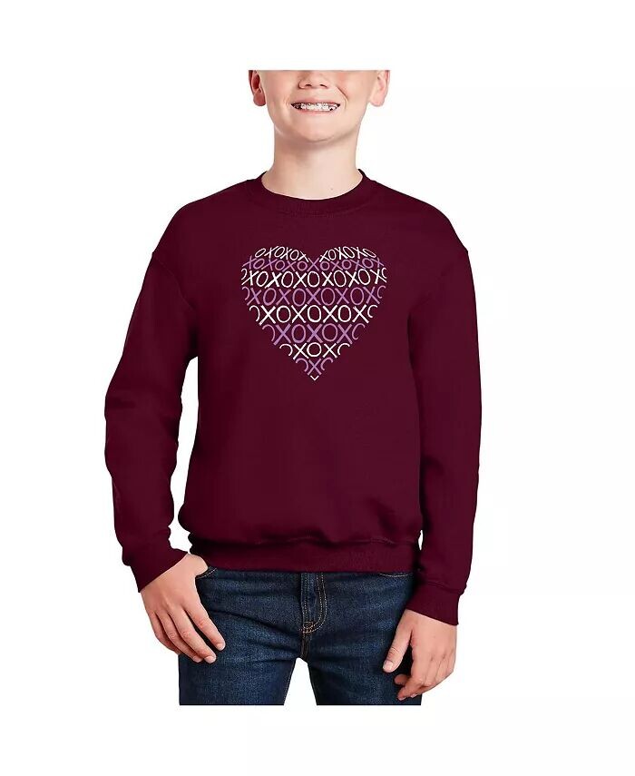 

Xoxo Heart — толстовка с круглым вырезом Big Boy's Word Art La Pop Art, красный