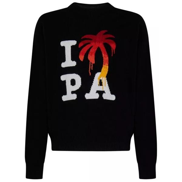 

Свитер merino wool blend sweater Palm Angels, черный
