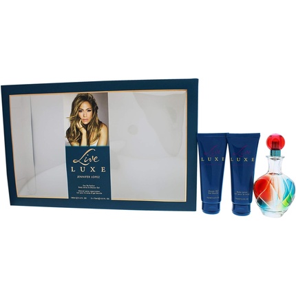 

Live Luxe By для женщин Подарочный набор из 3 предметов 3,4 унции Edp спрей 2,5 унции гель для душа 2,5 унции для тела, Jennifer Lopez