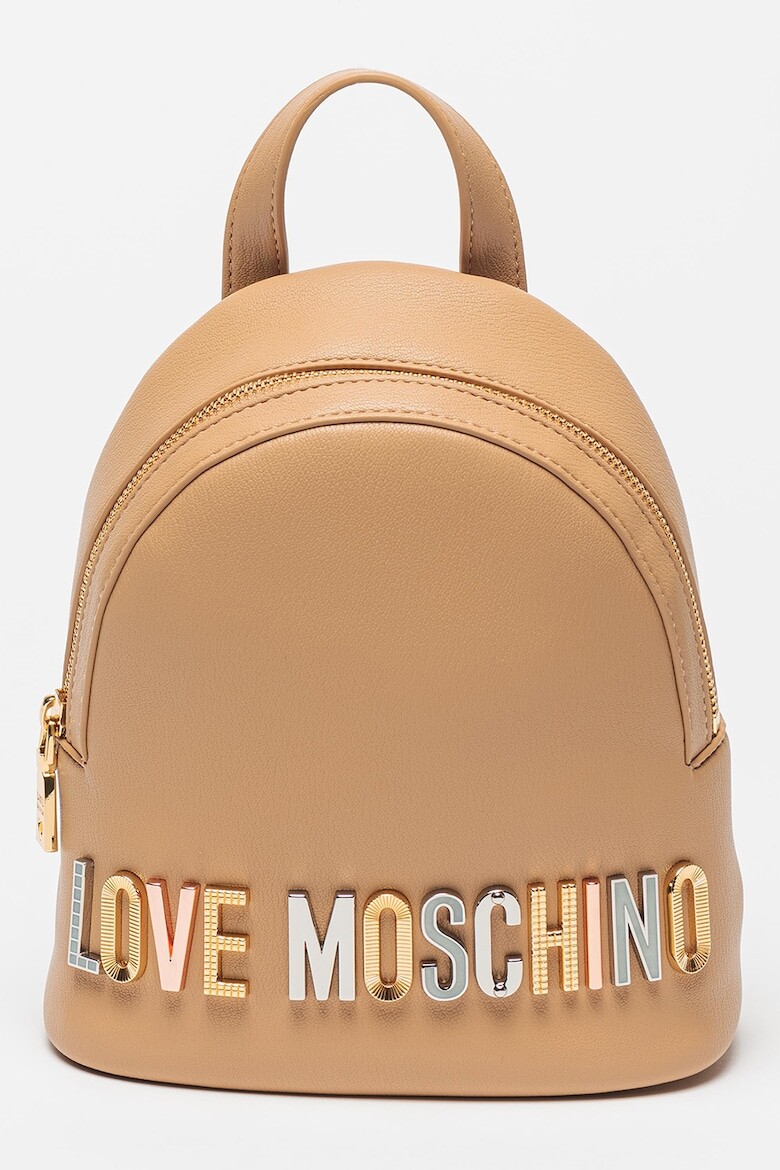 

Рюкзак из экокожи с металлическим логотипом Love Moschino, коричневый