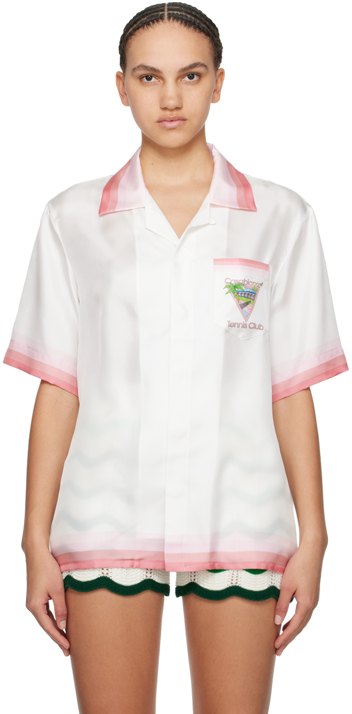 Бело-розовая рубашка Tennis Club Icon Casablanca