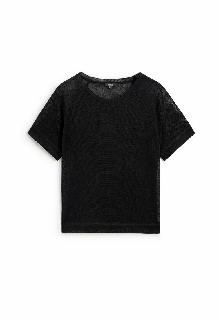 Базовая футболка WITH SHORT RAGLAN SLEEVES Massimo Dutti, цвет black