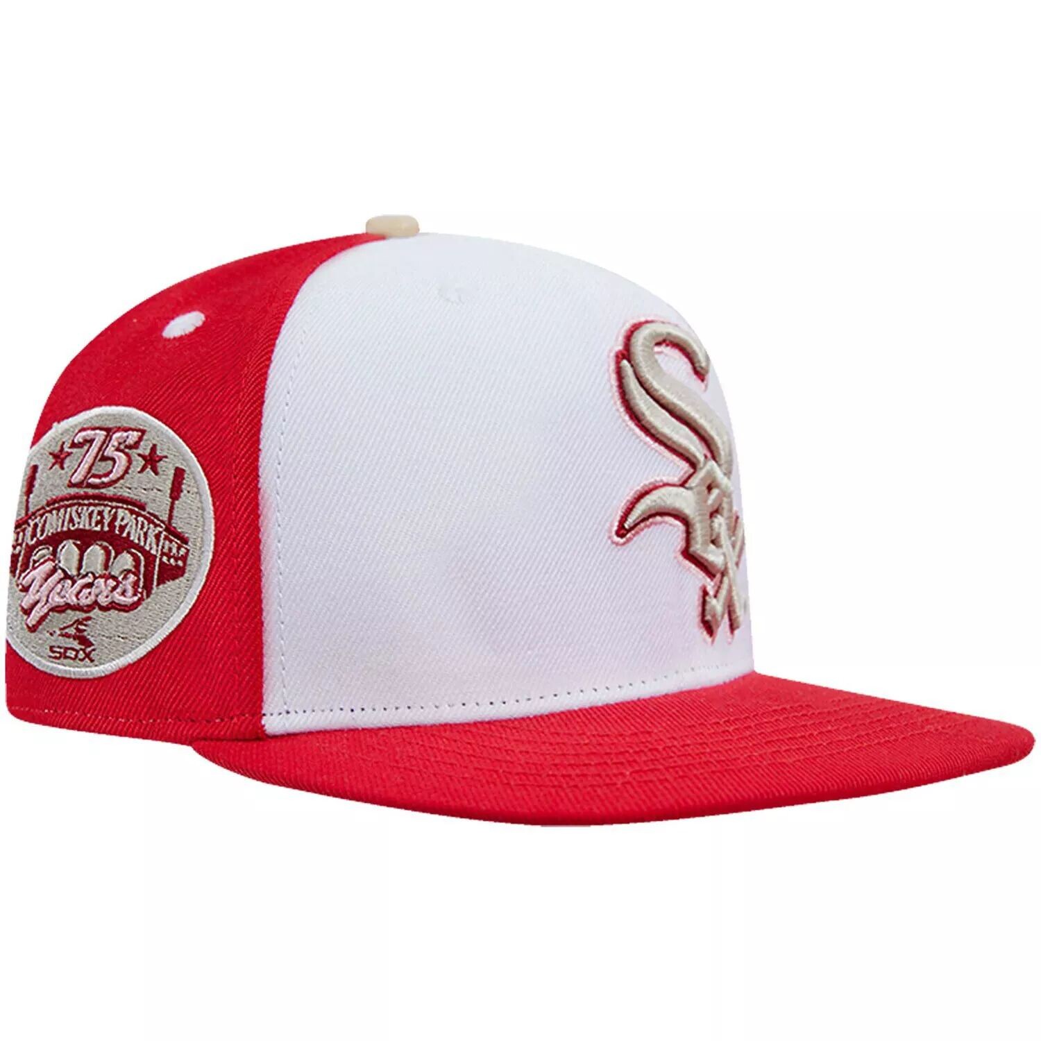 

Мужская шляпа Pro Standard белого/красного цвета Chicago White Sox с клубничным мороженым и капельным принтом Snapback