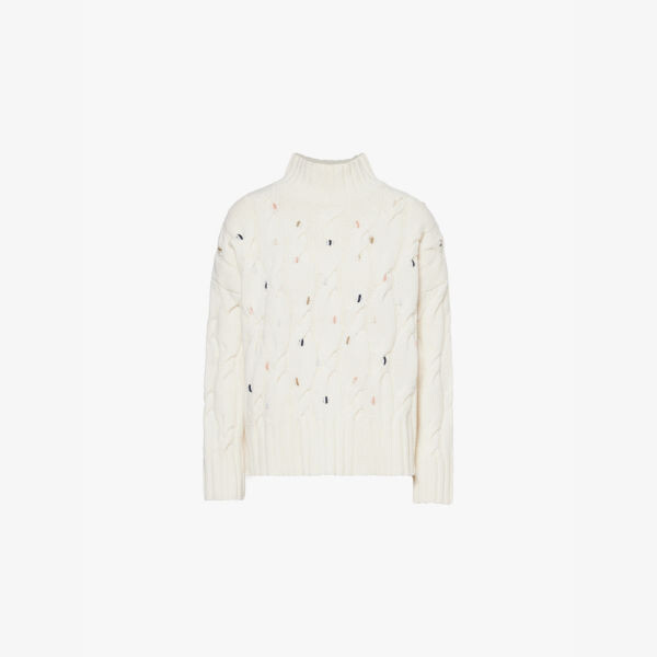 

Джемпер Fleur с косами из смеси шерсти Barbour, экрю