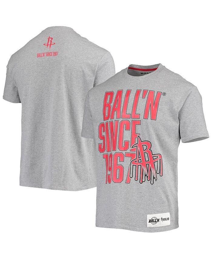

Мужская футболка Heather Grey Houston Rockets с 1967 года BALL'N, серый