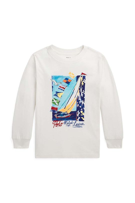 Хлопковая рубашка с длинными рукавами для мальчиков и девочек Polo Ralph Lauren, белый