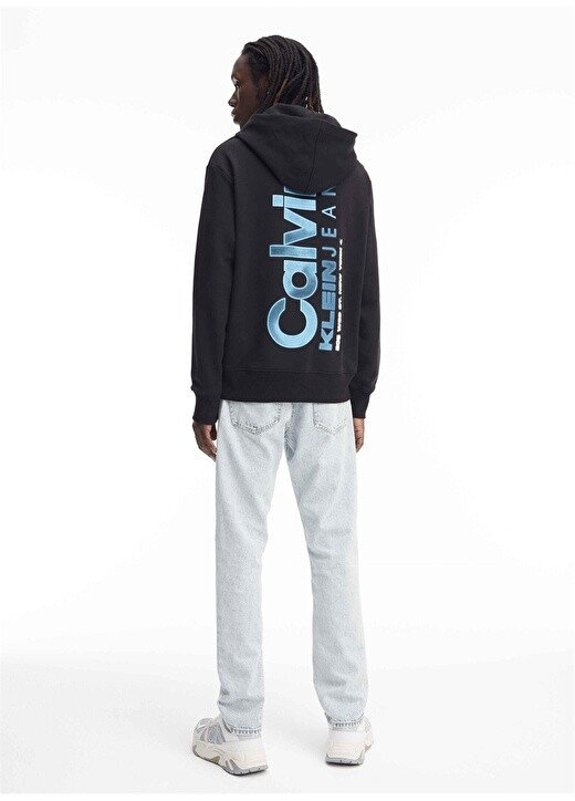 

Черная мужская толстовка с воротником с капюшоном Calvin Klein Jeans, Черный