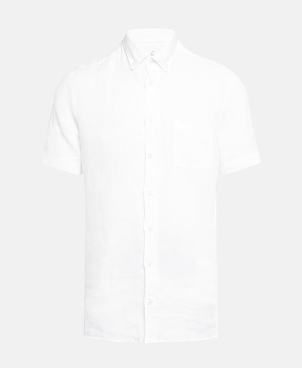 

Льняная рубашка с короткими рукавами Van Laack, белый