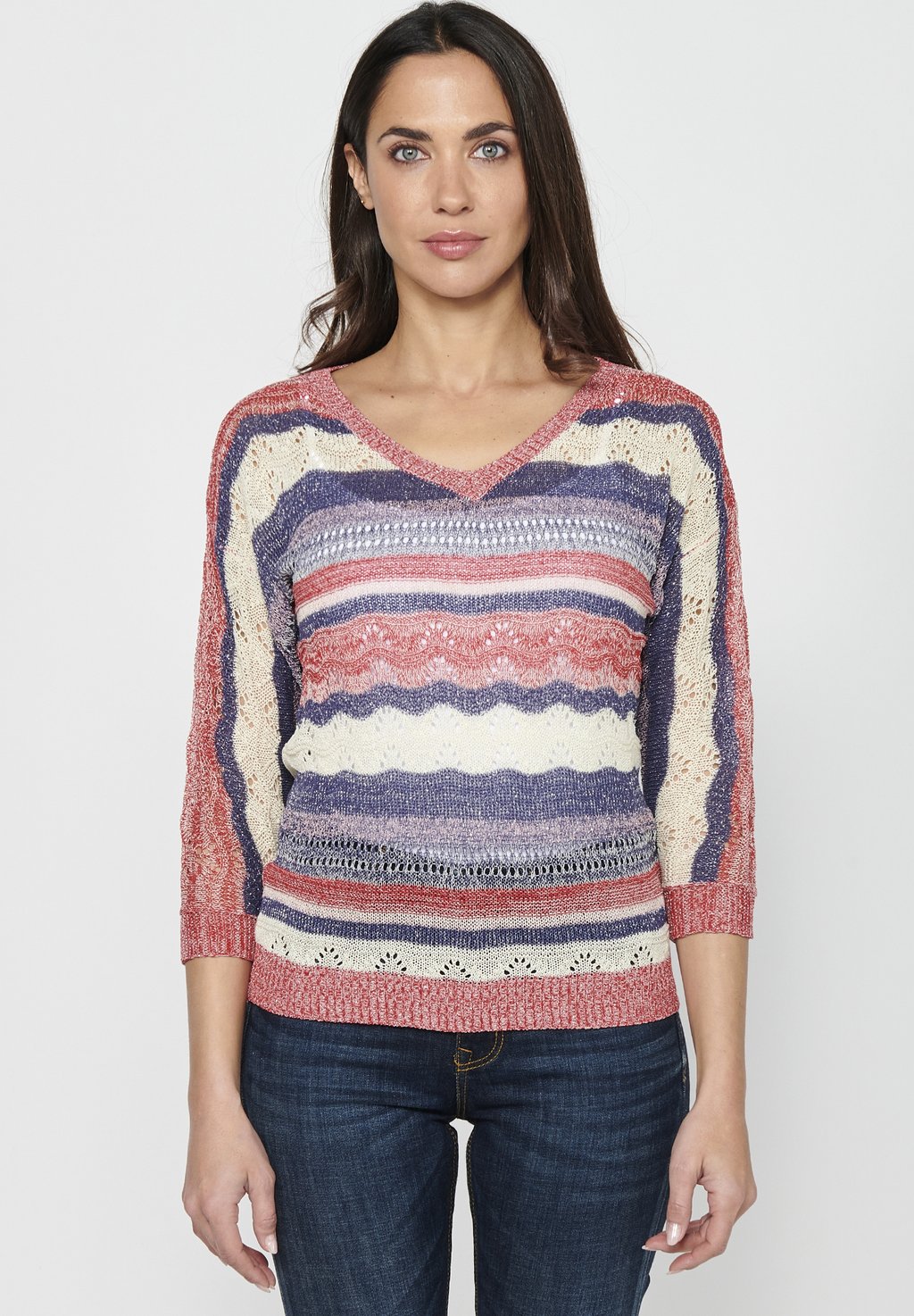 Вязаный свитер Koroshi, цвет multicolor multi coloured вязаный свитер jeffie laurella цвет multicolor