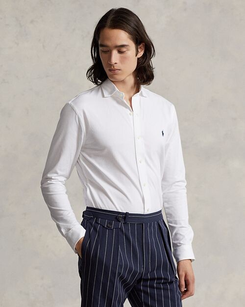 

Рубашка на пуговицах из хлопкового джерси Polo Ralph Lauren, цвет White