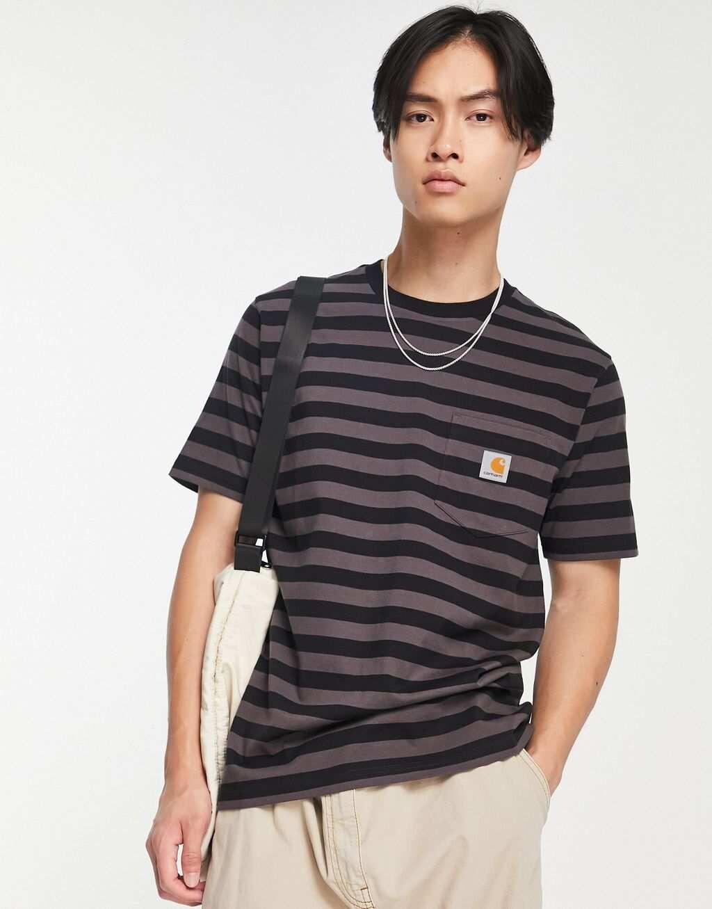 

Фиолетовая футболка в полоску Carhartt WIP Merrick, Фиолетовый