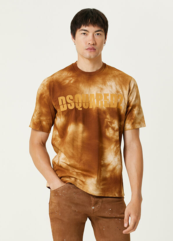 

Футболка с рисунком батик Dsquared2, бежевый