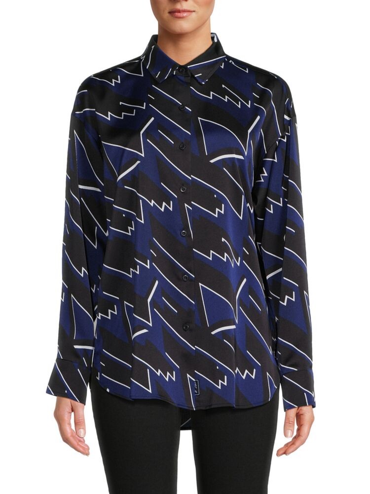 

Блузка с геометрическим логотипом Karl Lagerfeld Paris, цвет French Blue