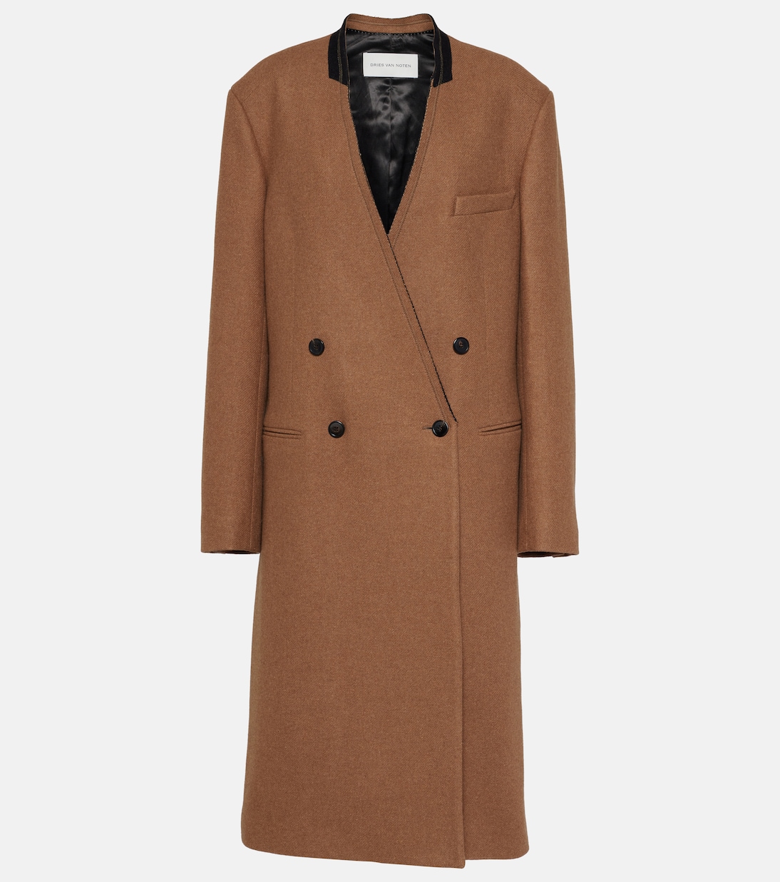 цена Пальто из смесовой шерсти Dries Van Noten, коричневый