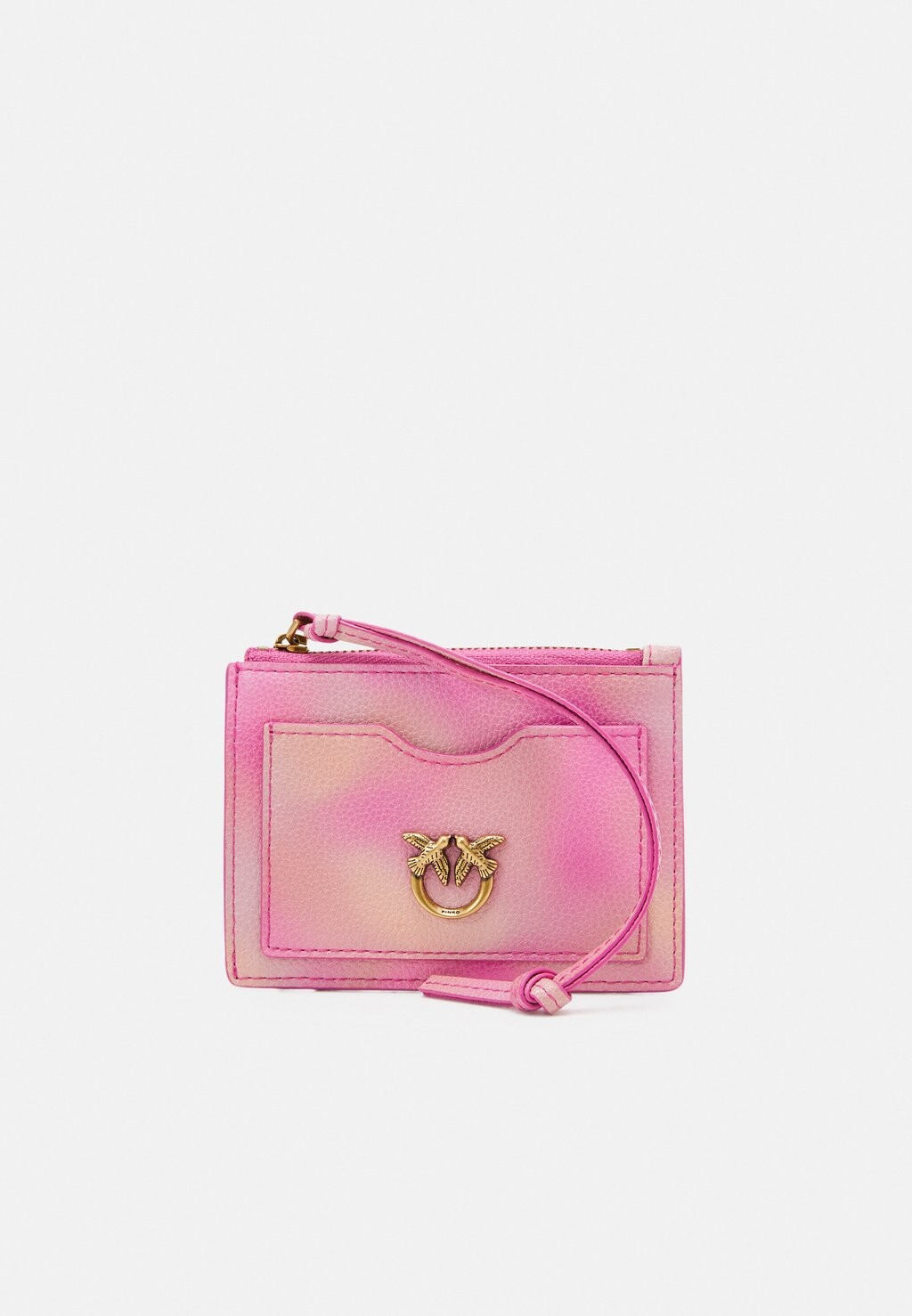

Кошелек Pinko ВИЗИТНИЦА НА МОЛНИИ SMALL GRAIN TUMBLED CALF, разноцветный розовый/античное золото