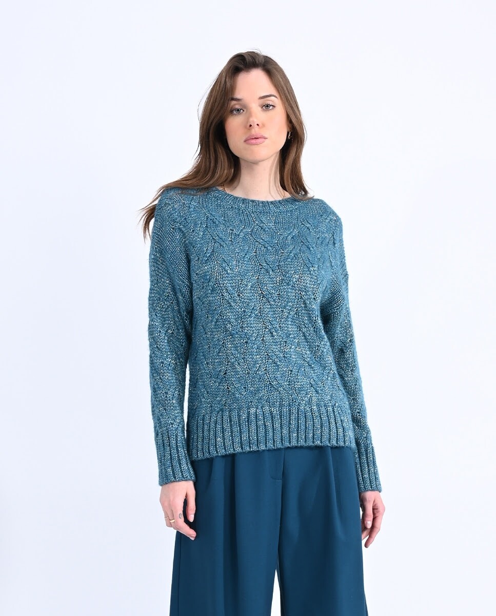 

Женский свитер смесовой вязки с длинными рукавами Molly Bracken, синий