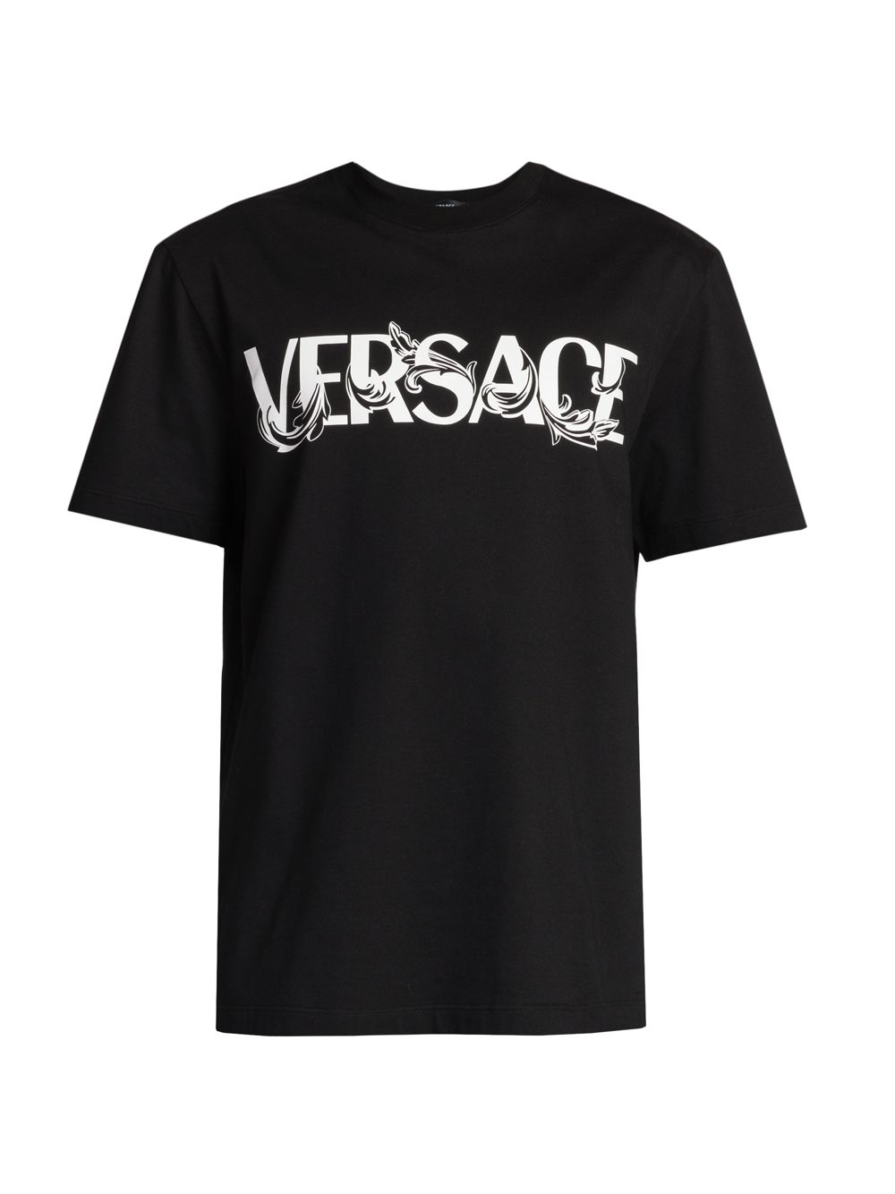 

Хлопковая футболка с логотипом Versace, черный