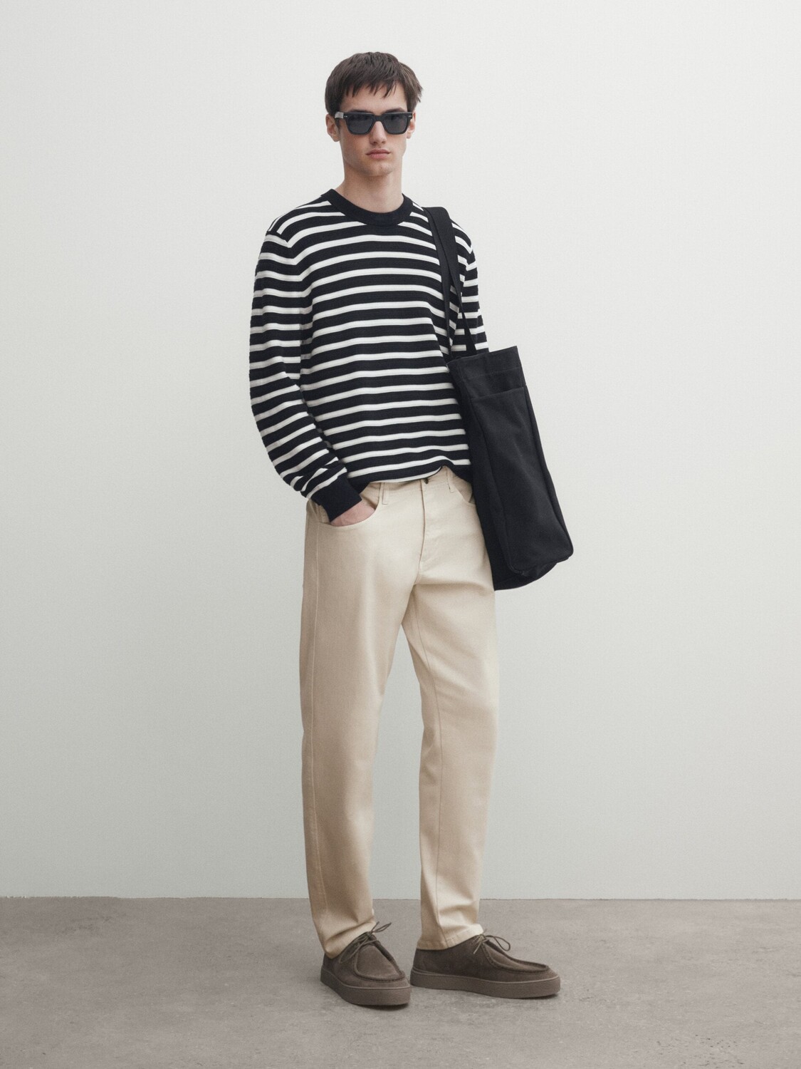 

Джинсовые брюки свободного кроя Massimo Dutti, охра
