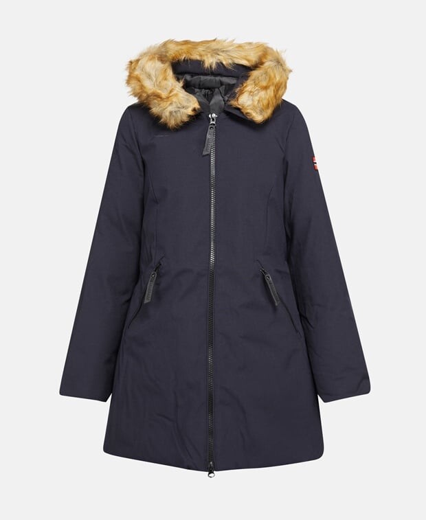 

Парка с меховой отделкой Geographical Norway, темно-синий