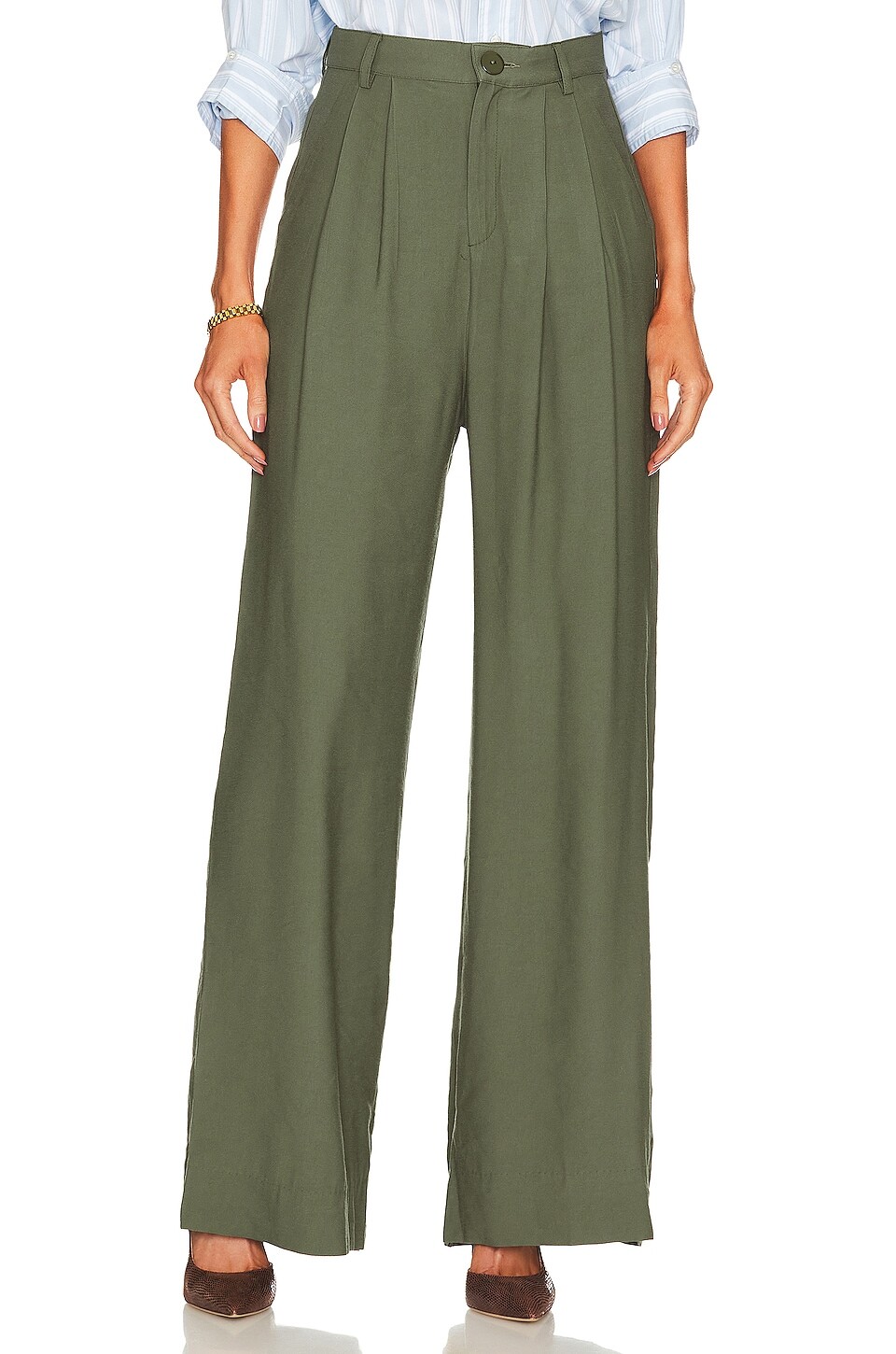 

Брюки NONchalant Label Fabi Wide Leg, оливковый, Зеленый
