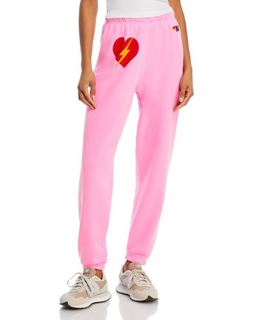 

Спортивные брюки с графическим принтом Bolt Heart Aviator Nation, цвет Pink