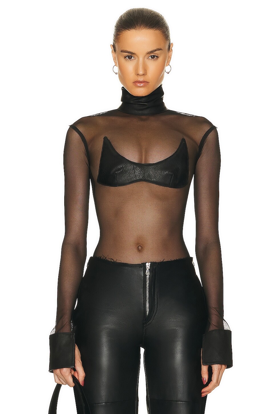 

Боди Sami Miro Vintage V Mesh, цвет Black Leather