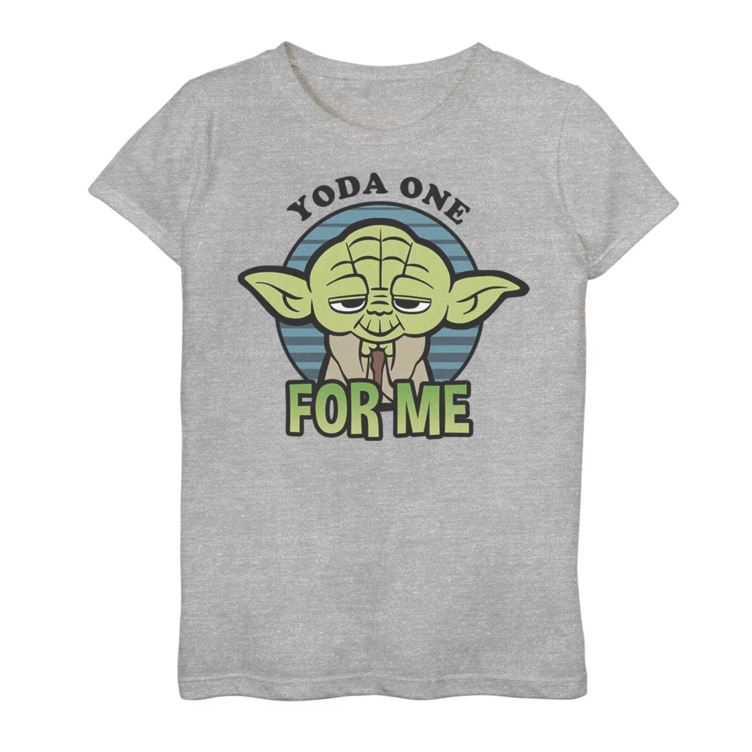 

Футболка с рисунком Yoda One For Me для девочек 7–16 лет, Звездные войны, День святого Валентина, V7 Licensed Character
