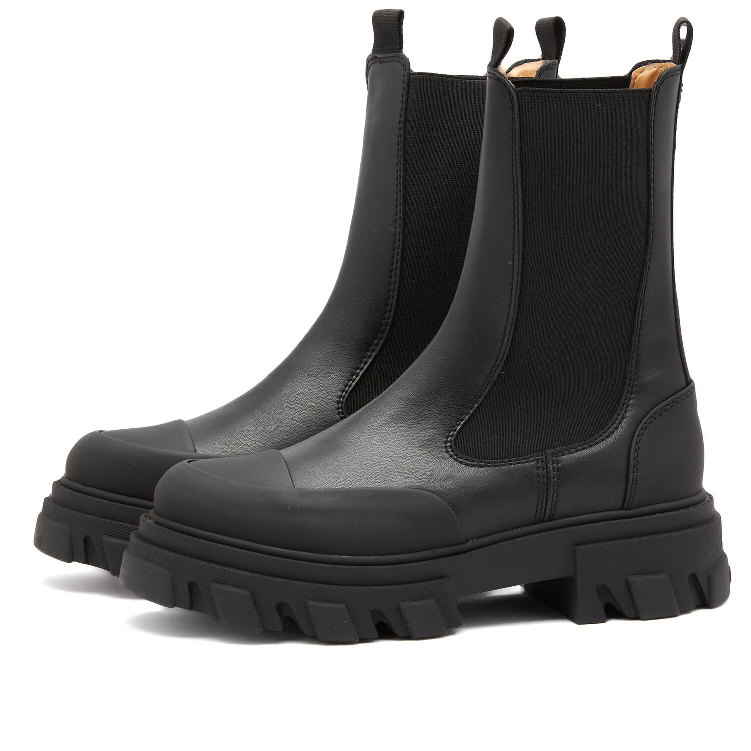

Ботинки Ganni Cleated Mid Chelsea, черный