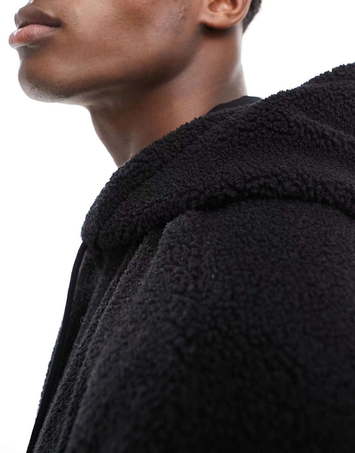 

Черная объемная толстовка борга ASOS, Черный