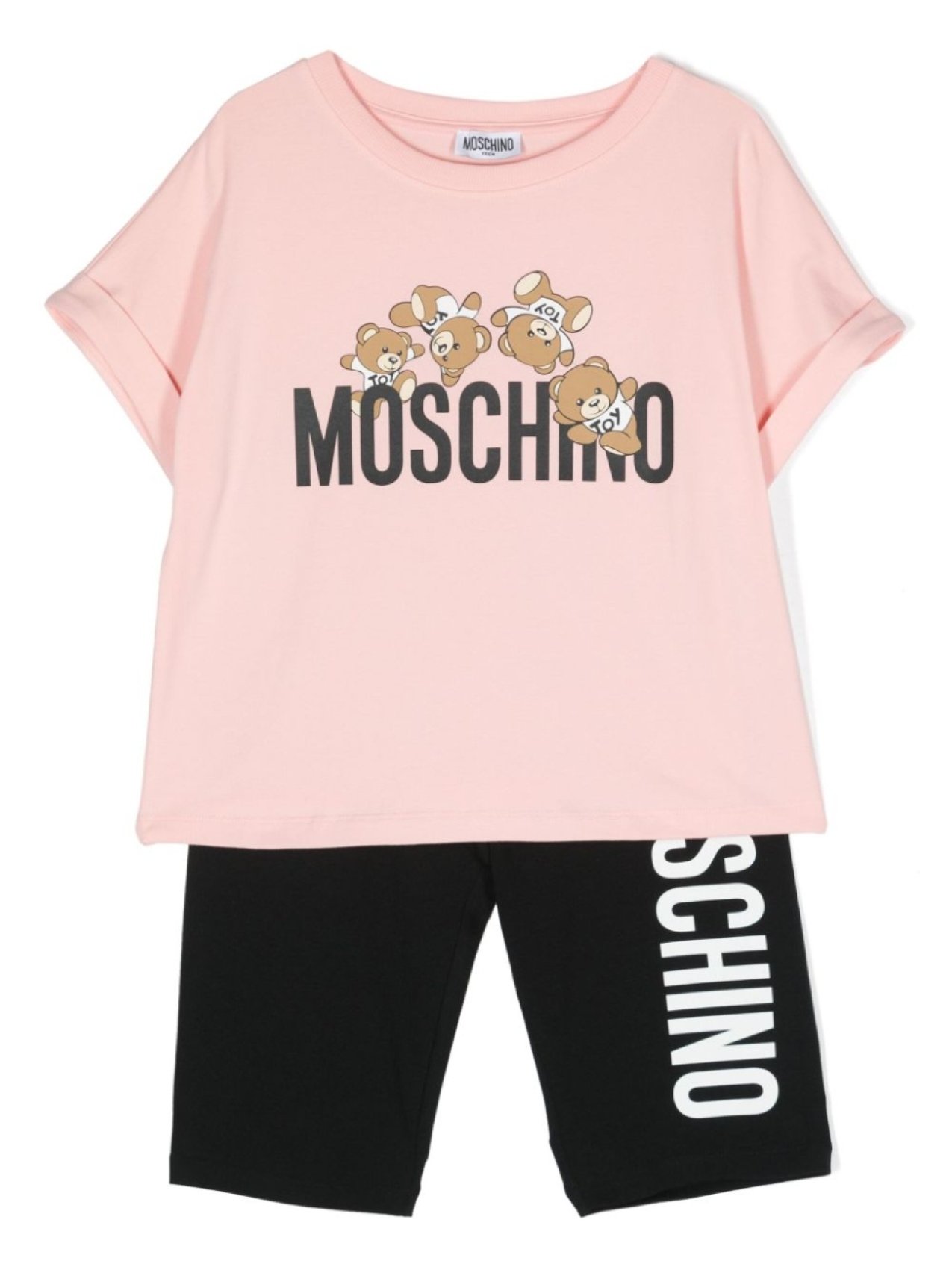 

Moschino Kids комплект из топа и брюк с логотипом, розовый