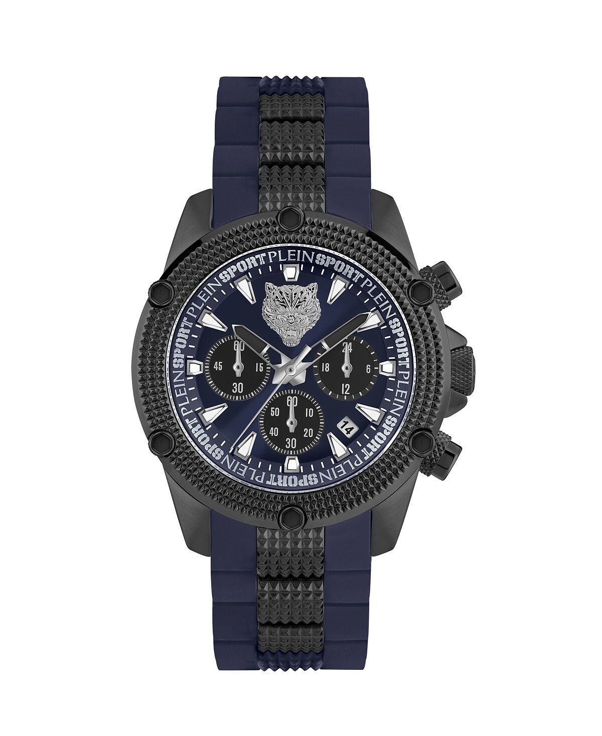 

Мужские часы Hurricane Blue на силиконовом ремешке, 44 мм Plein Sport