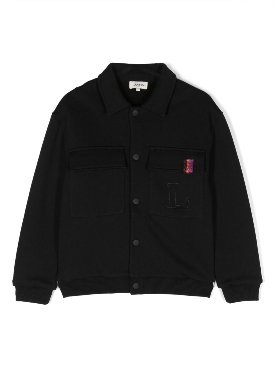

Lanvin Enfant кардиган Curb с вышитым логотипом, черный