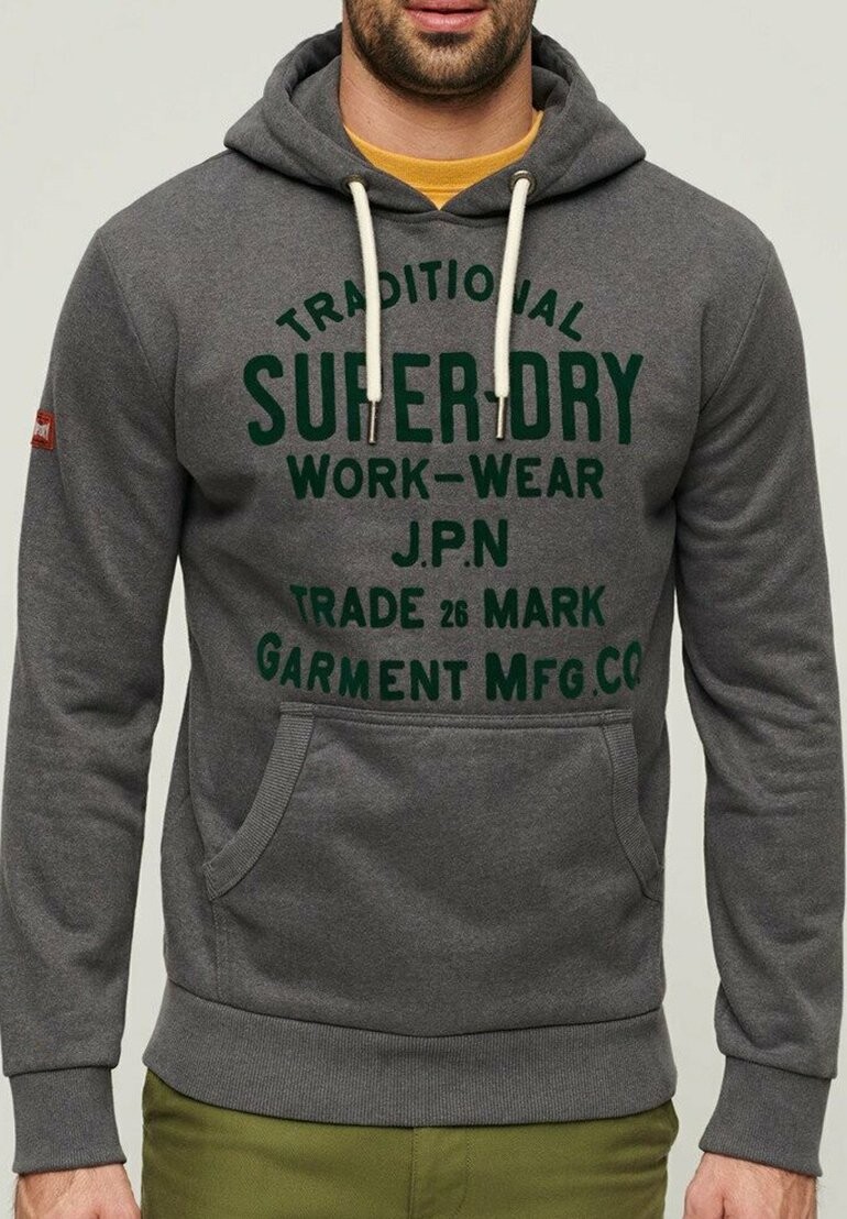 

Толстовка WORKWEAR FLOCK GRAPHIC Superdry, серый