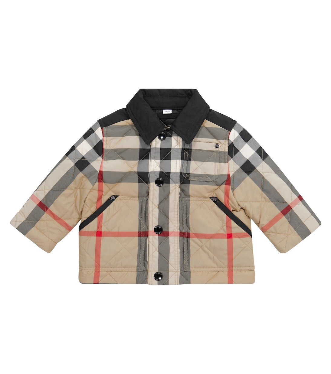 Стеганая куртка в клетку baby archive Burberry Kids, бежевый