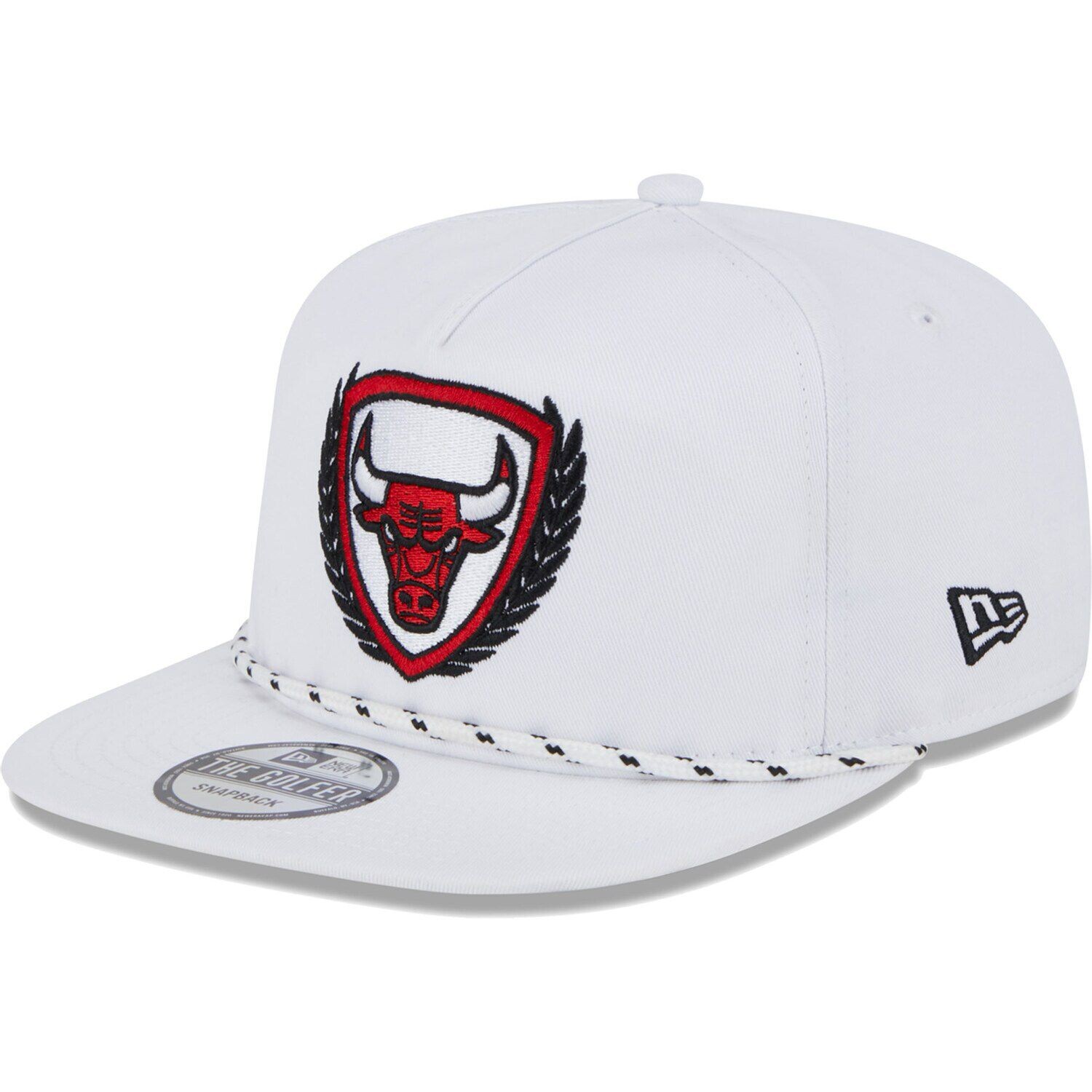 

Мужская кепка New Era White Chicago Bulls The Golfer Crest Snapback