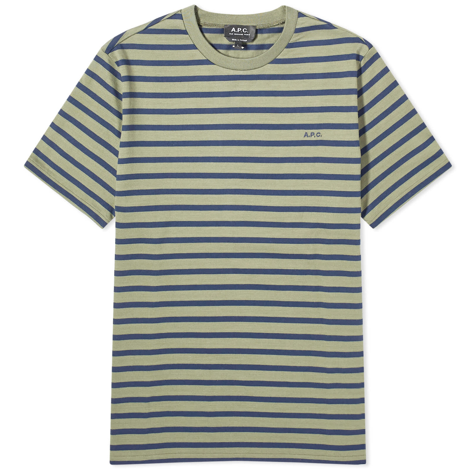 

Футболка A.P.C. Emilien Stripe, цвет Khaki & Navy